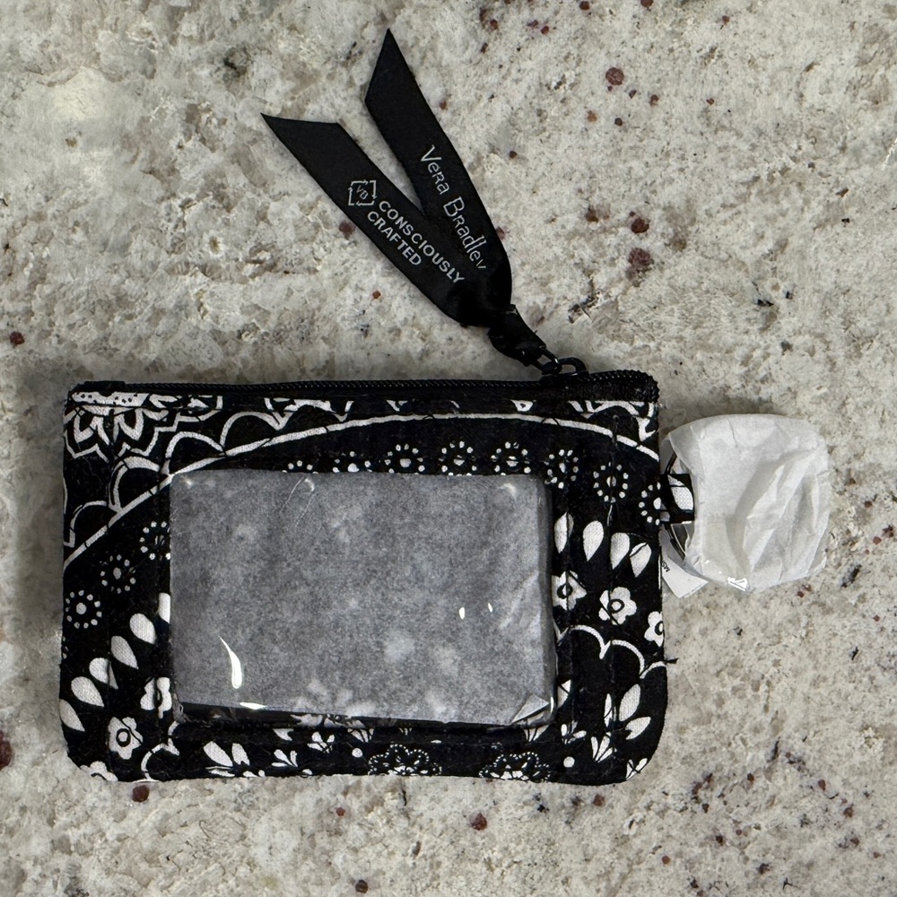 Vera Bradley Zip ID Case - Black Medallion